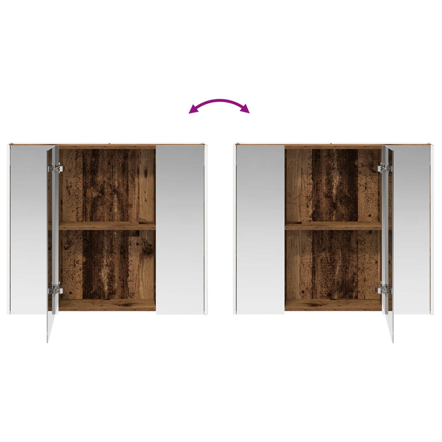 Badkamer spiegelkast Oudhout 83,5 x 15,5 x 70 cm Bewerkt hout