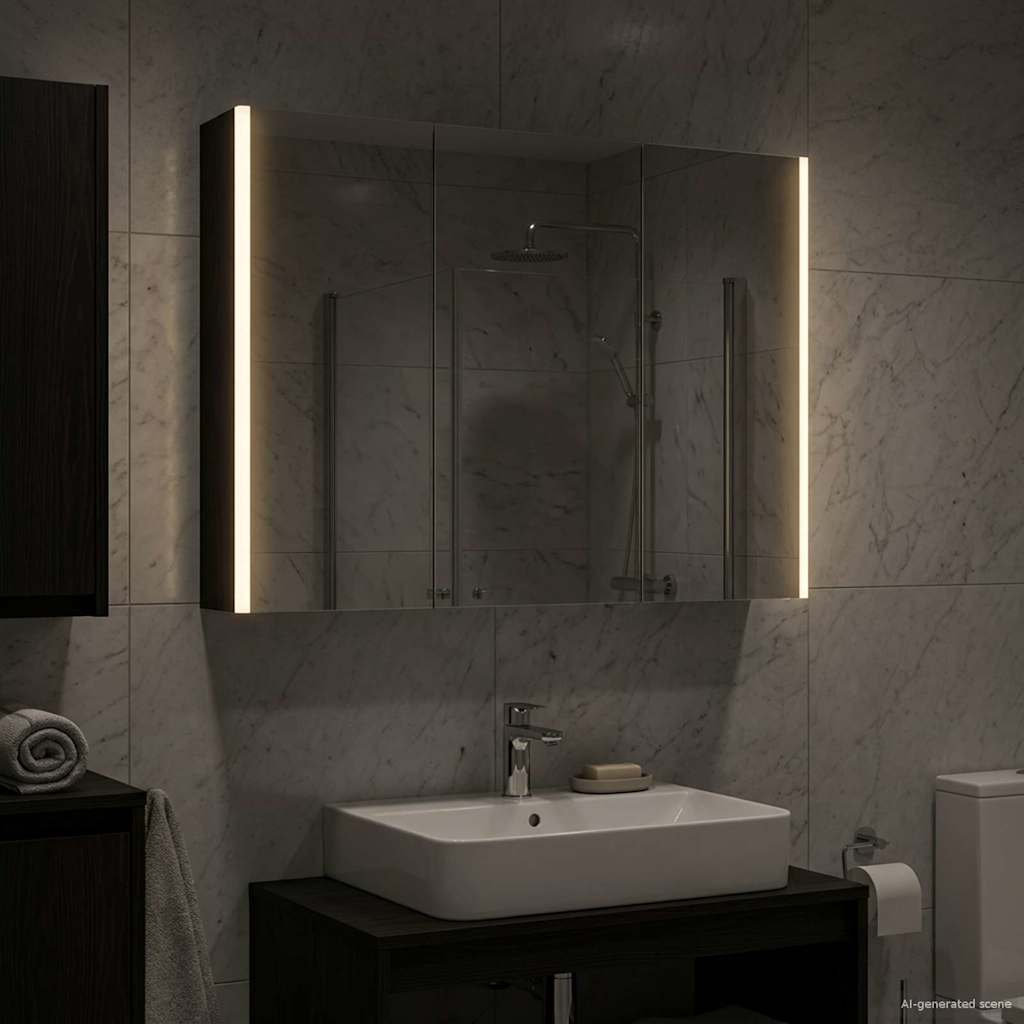 Badkamer spiegelkast Zwart Eiken 103,5 x 15,5 x 70 cm