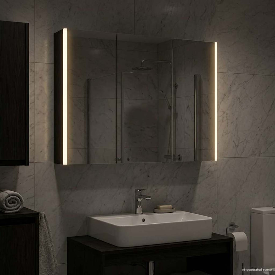 Badkamer spiegelkast Zwart Eiken 103,5 x 15,5 x 70 cm
