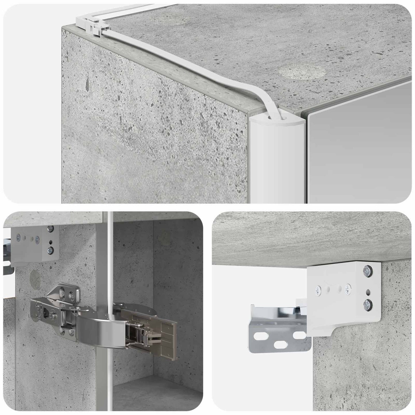 Badkamer spiegelkast Beton Grijs 103,5 x 15,5 x 70 cm