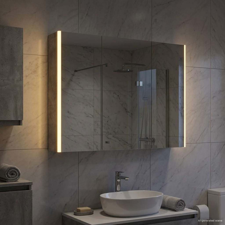 Badkamer spiegelkast Beton Grijs 103,5 x 15,5 x 70 cm