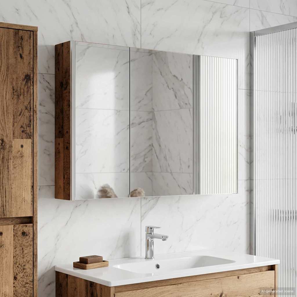 Badkamer spiegelkast Oudhout 103,5 x 15,5 x 70 cm Bewerkt hout