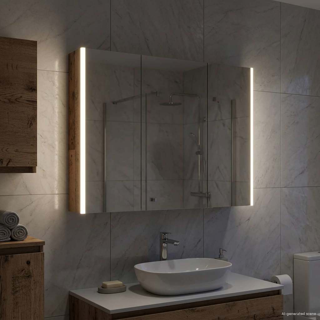 Badkamer spiegelkast Oudhout 103,5 x 15,5 x 70 cm Bewerkt hout