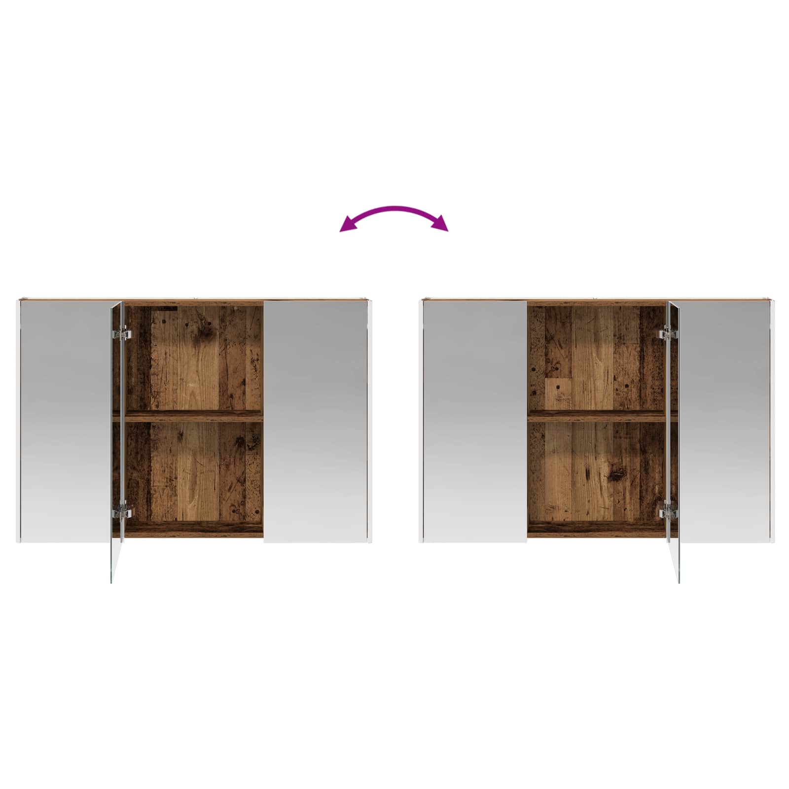 Badkamer spiegelkast Oudhout 103,5 x 15,5 x 70 cm Bewerkt hout