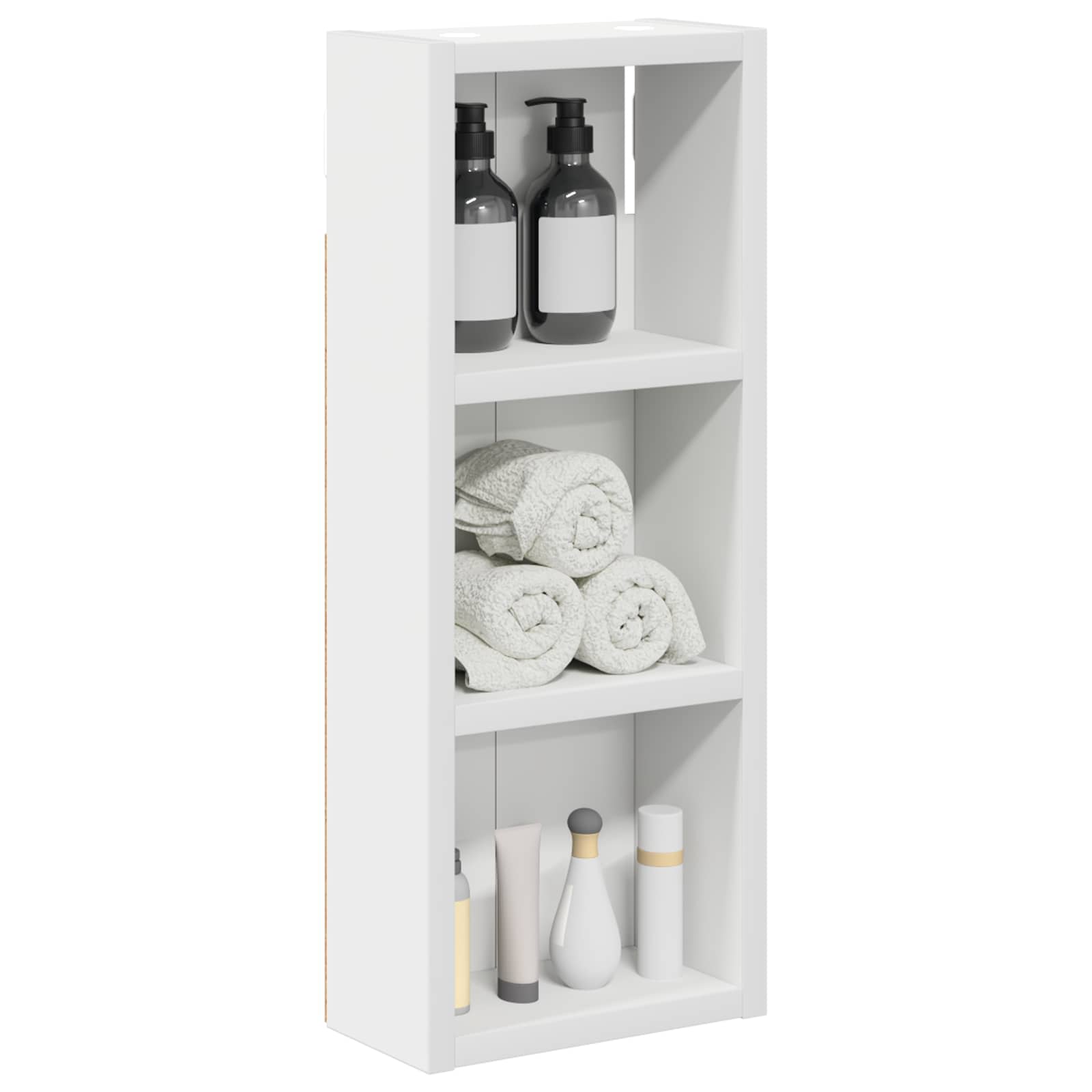 Badkamer wandkast Wit 20 x 10 x 50 cm Geconstrueerd hout
