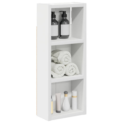 Badkamer wandkast Wit 20 x 10 x 50 cm Geconstrueerd hout