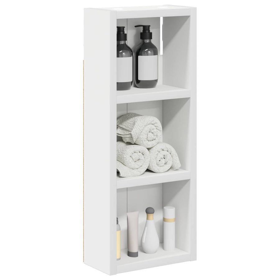 Badkamer wandkast Wit 20 x 10 x 50 cm Geconstrueerd hout