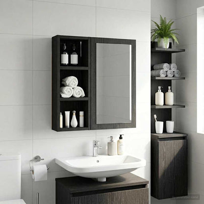 Badkamer wandkast Zwarte Eik 20 x 10 x 50 cm Geconstrueerd hout