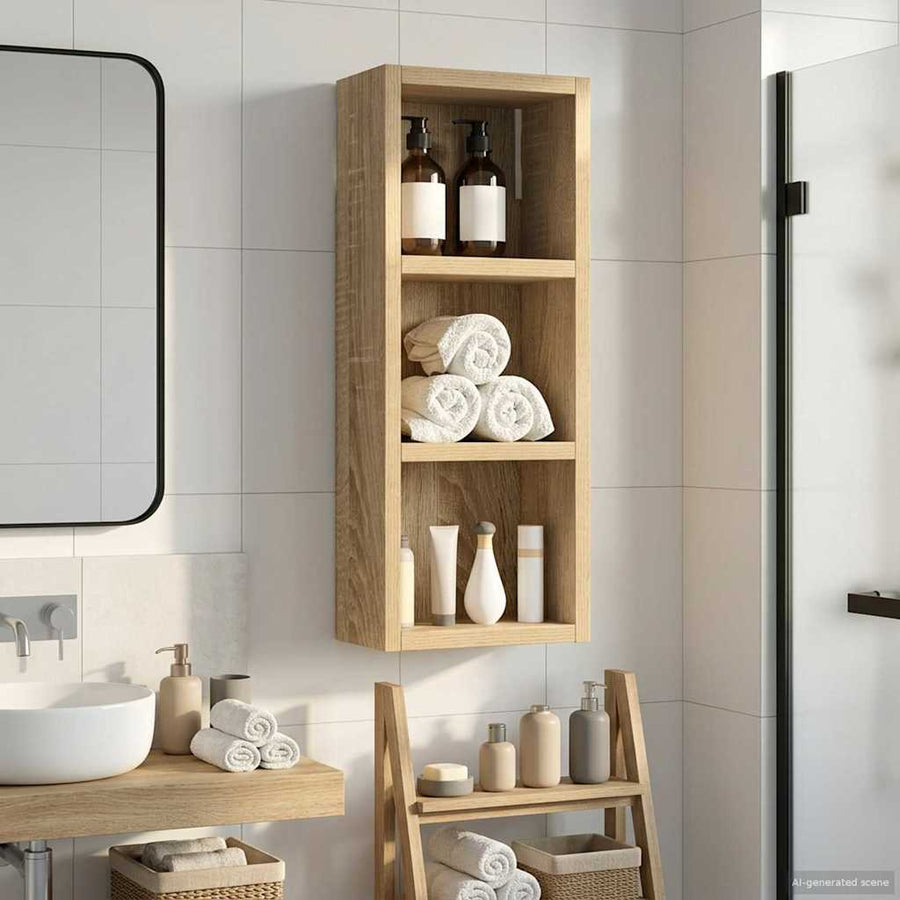 Badkamer wandkast met plank Sonoma Eiken 20 x 10 x 50 cm