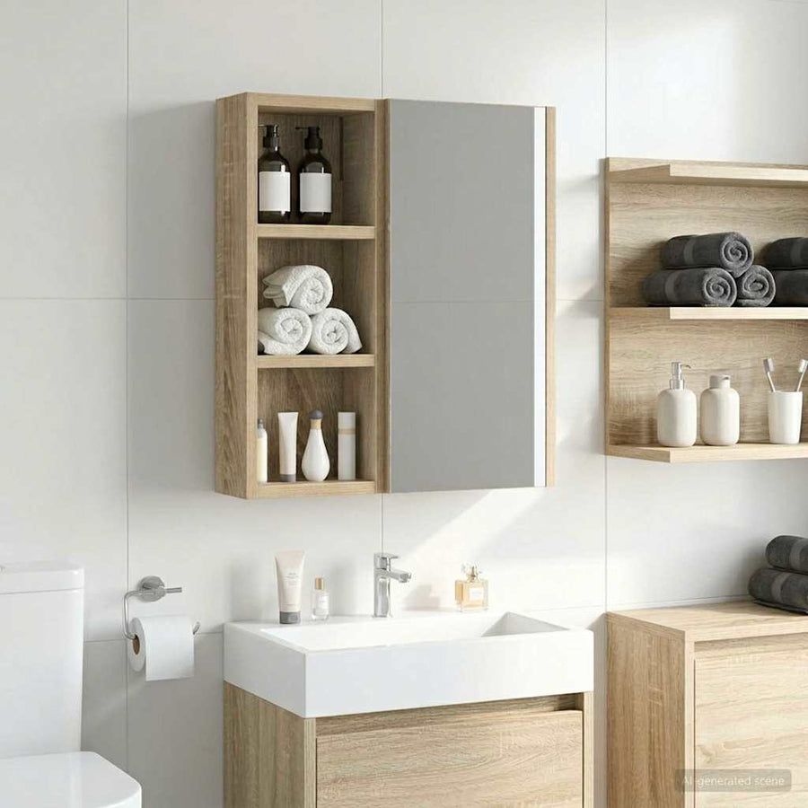 Badkamer wandkast met plank Sonoma Eiken 20 x 10 x 50 cm