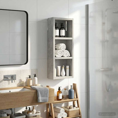Badkamer wandkast met plank Beton Grijs 20 x 10 x 50 cm
