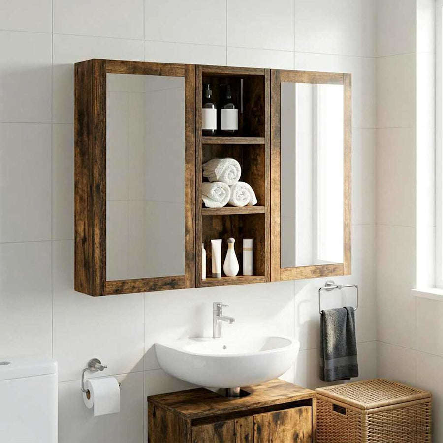 Badkamer wandkast met plank Gerookte Eik 20 x 10 x 50 cm
