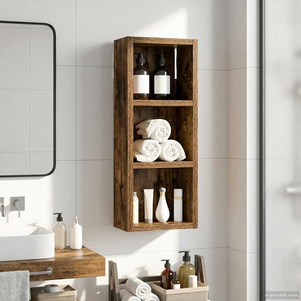 Badkamer wandkast met plank Gerookte Eik 20 x 10 x 50 cm