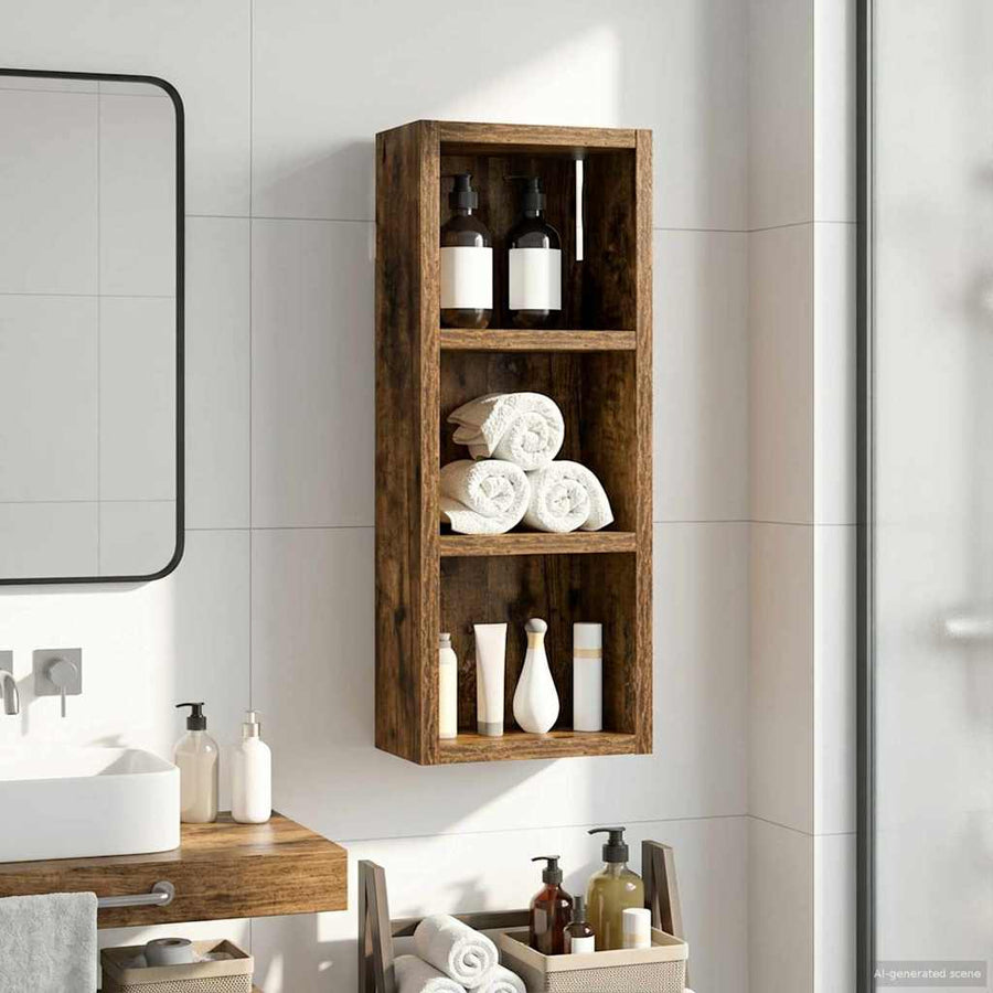 Badkamer wandkast met plank Gerookte Eik 20 x 10 x 50 cm