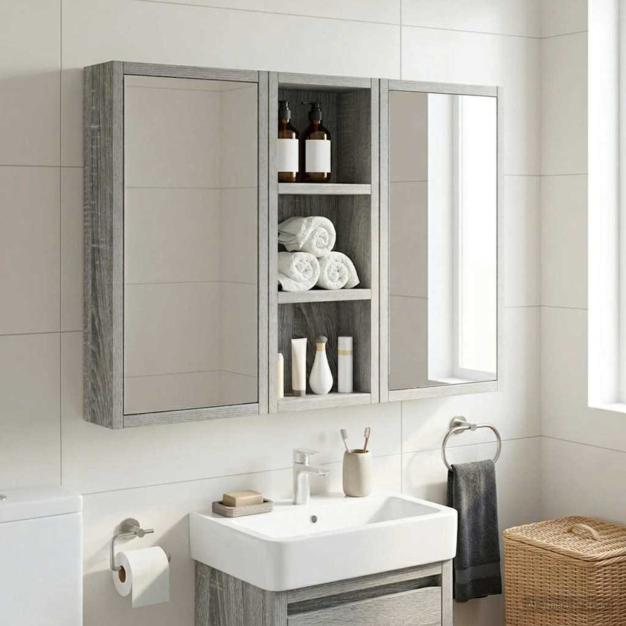 Badkamer wandkast met plank Grijze Sonoma 20 x 10 x 50 cm