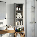 Badkamerwandkast 20x10x50 cm grijs Sonoma