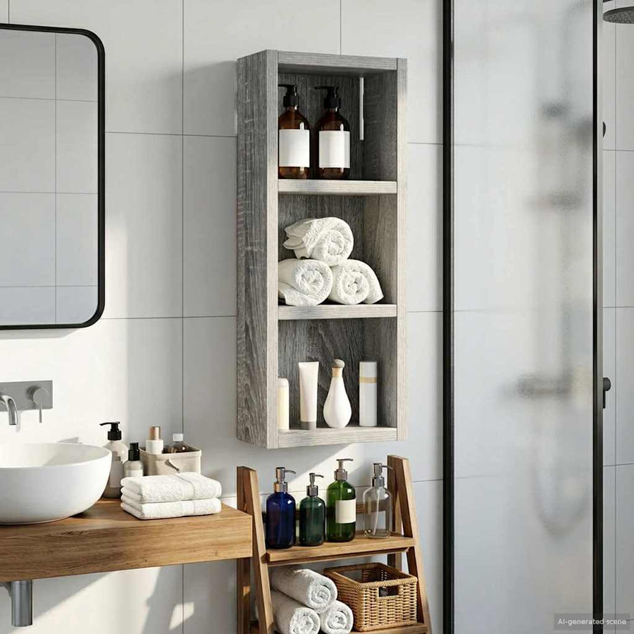 Badkamer wandkast met plank Grijze Sonoma 20 x 10 x 50 cm