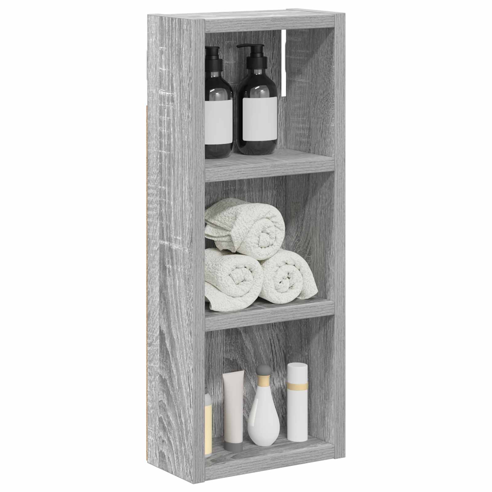 Badkamer wandkast met plank Grijze Sonoma 20 x 10 x 50 cm