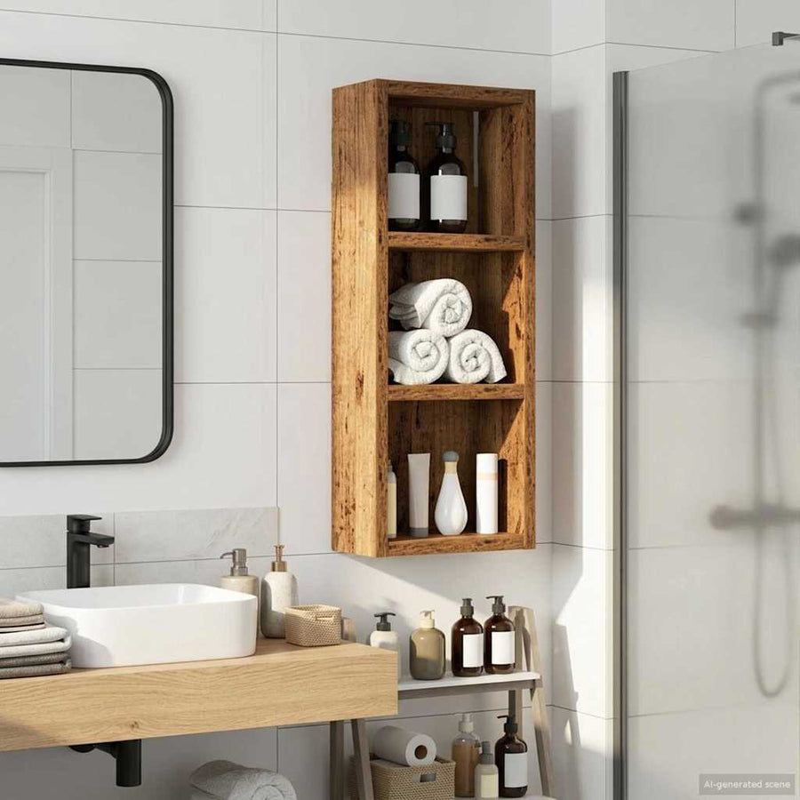 Badkamer wandkast Oudhout 20 x 10 x 50 cm Geconstrueerd hout