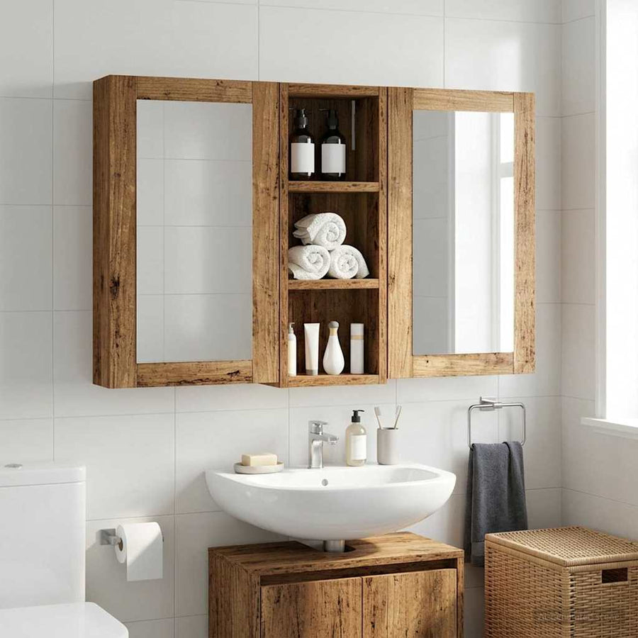 Badkamer wandkast Oudhout 20 x 10 x 50 cm Geconstrueerd hout