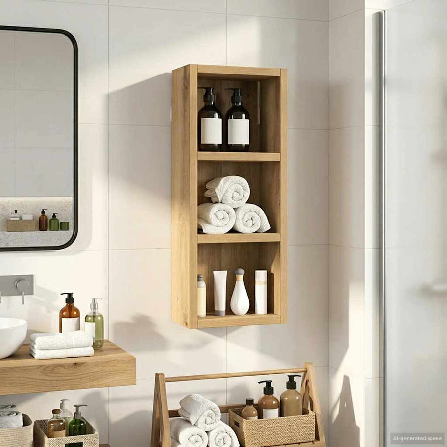 Badkamer wandkast met plank Ambachtelijk eiken 20 x 10 x 50 cm