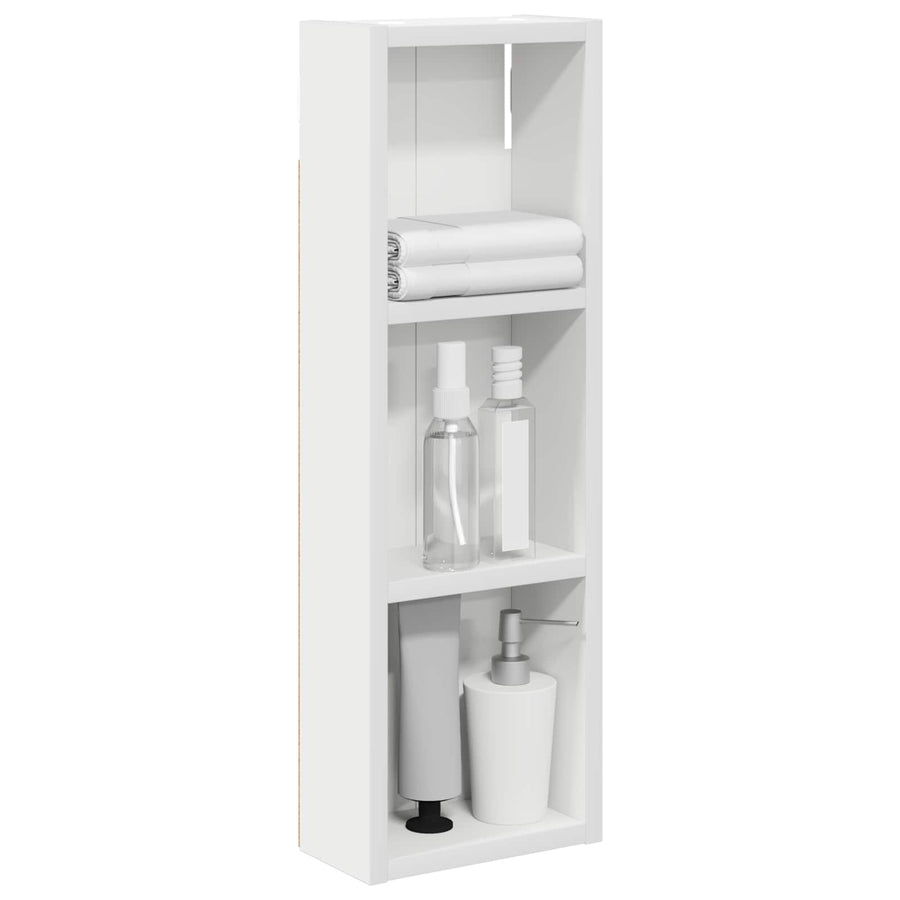 Badkamer wandkast Wit 20 x 10 x 60,5 cm Geconstrueerd hout