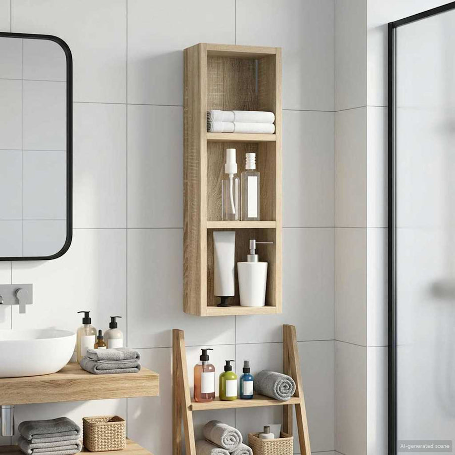 Badkamer wandkast met plank Sonoma Eiken 20 x 10 x 60,5 cm