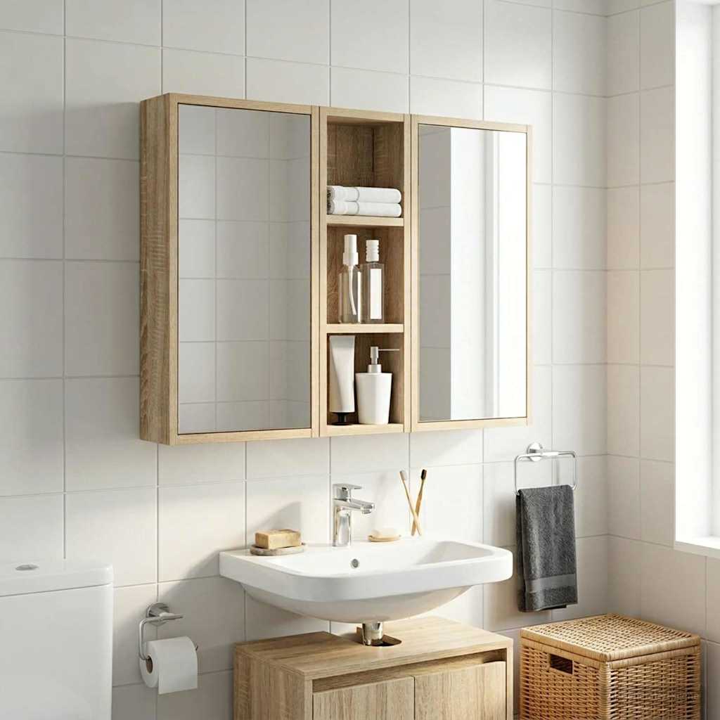 Badkamer wandkast met plank Sonoma Eiken 20 x 10 x 60,5 cm