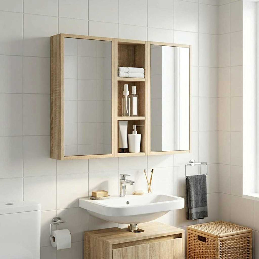 Badkamer wandkast met plank Sonoma Eiken 20 x 10 x 60,5 cm