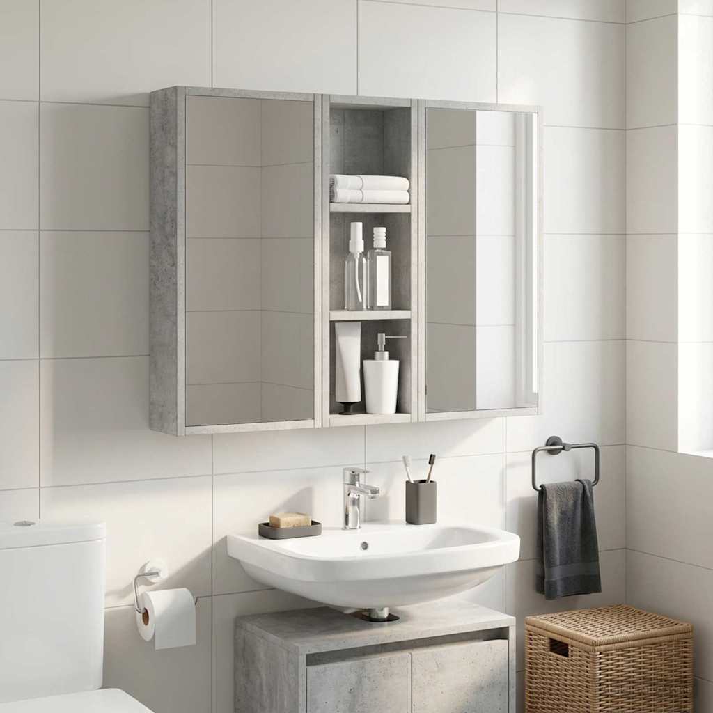 Badkamer wandkast met plank Beton Grijs 20 x 10 x 60,5 cm