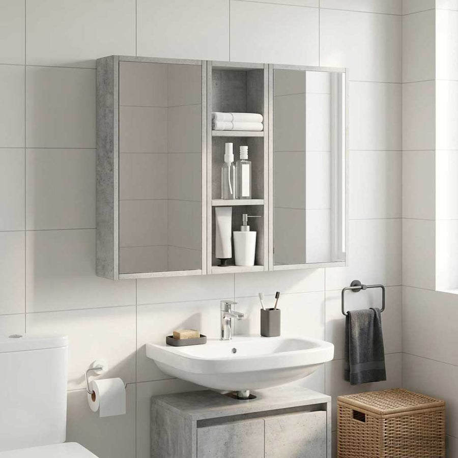 Badkamer wandkast met plank Beton Grijs 20 x 10 x 60,5 cm