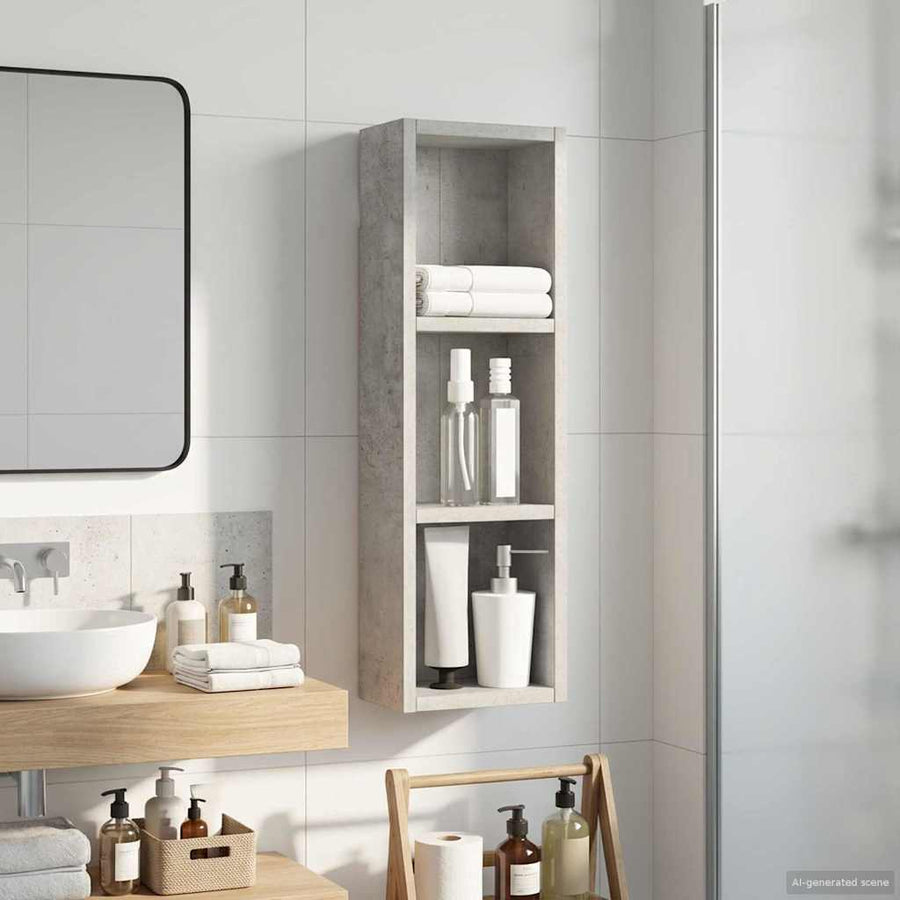 Badkamer wandkast met plank Beton Grijs 20 x 10 x 60,5 cm