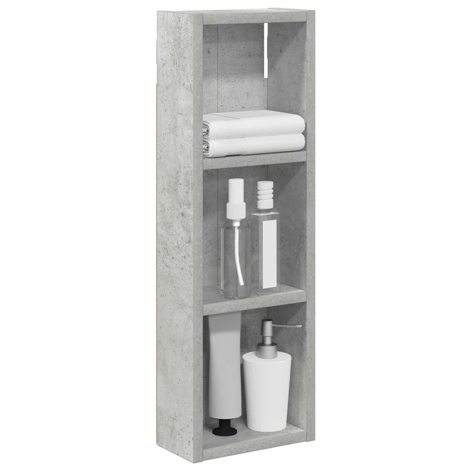 Badkamer wandkast met plank Beton Grijs 20 x 10 x 60,5 cm