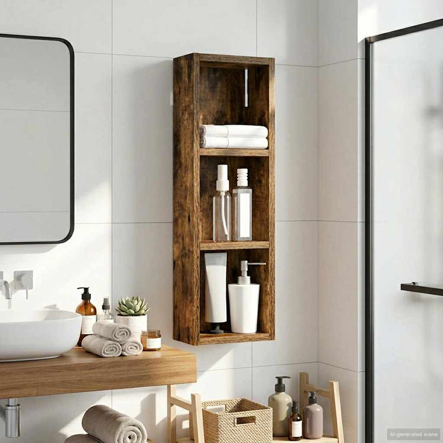 Badkamer wandkast met plank Gerookte Eik 20 x 10 x 60,5 cm