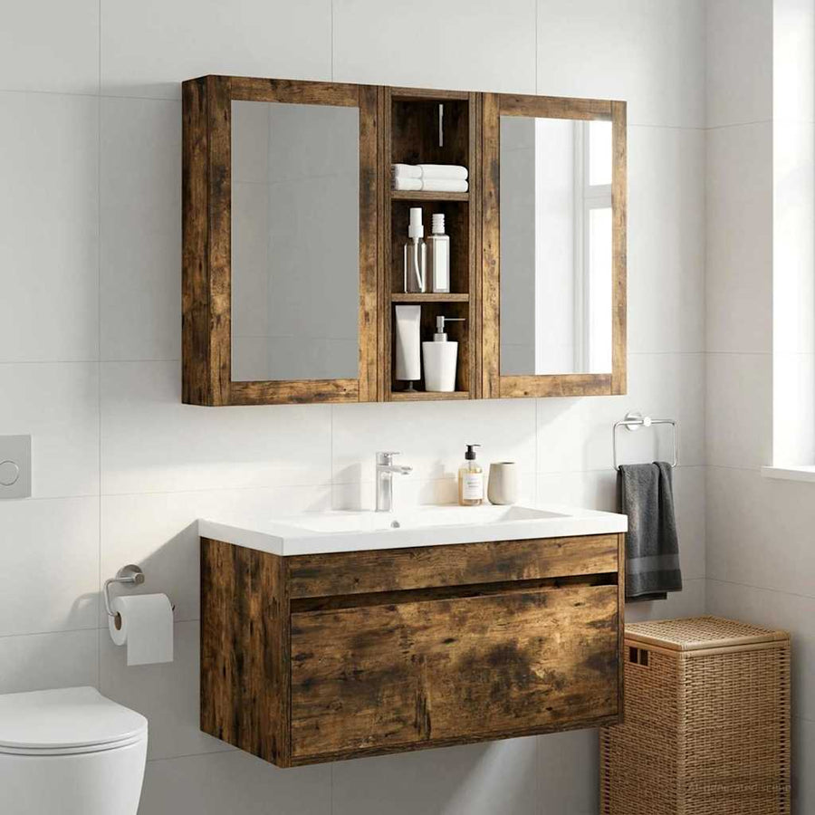 Badkamer wandkast met plank Gerookte Eik 20 x 10 x 60,5 cm