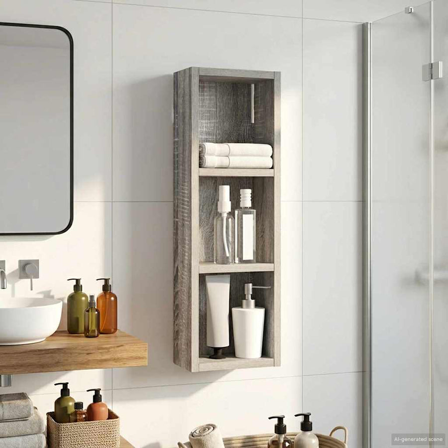 Badkamer wandkast met plank Grijze Sonoma 20 x 10 x 60,5 cm