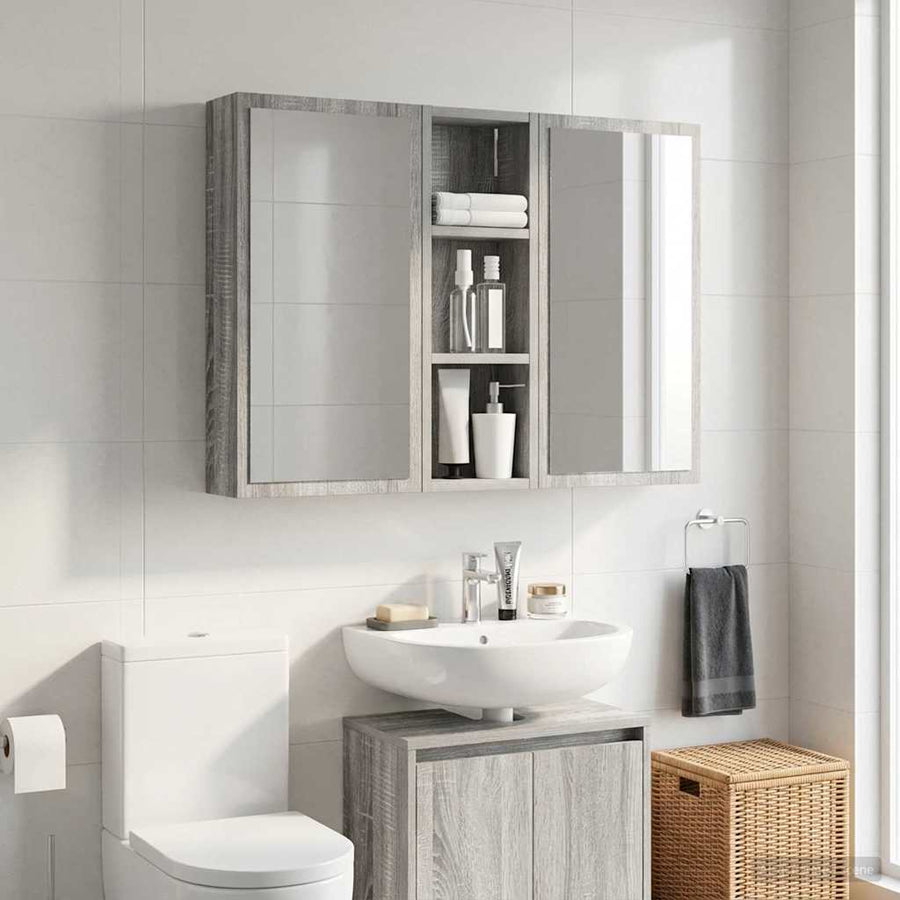 Badkamer wandkast met plank Grijze Sonoma 20 x 10 x 60,5 cm