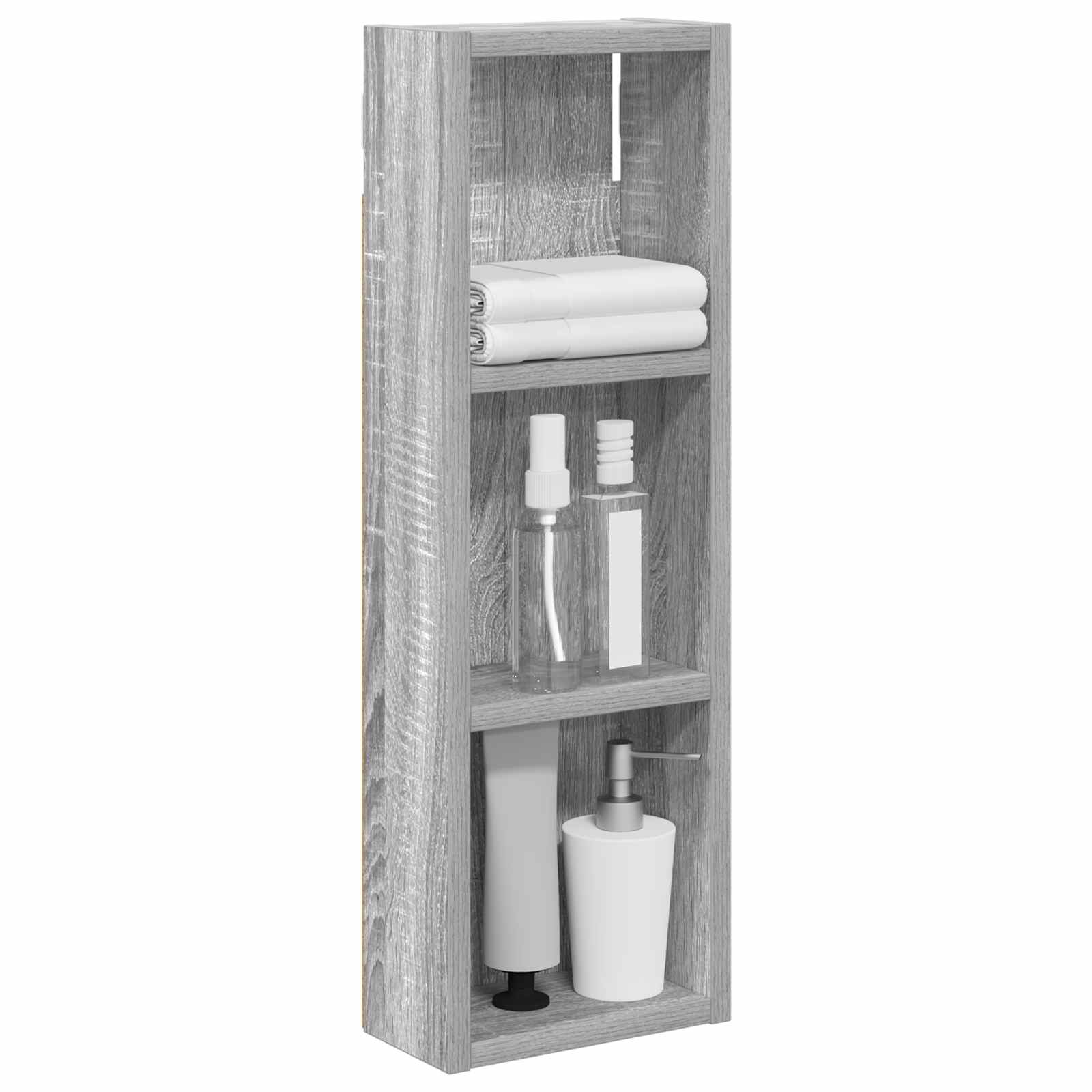 Badkamer wandkast met plank Grijze Sonoma 20 x 10 x 60,5 cm