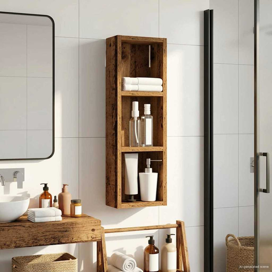 Badkamer wandkast Oudhout 20 x 10 x 60,5 cm Geconstrueerd hout