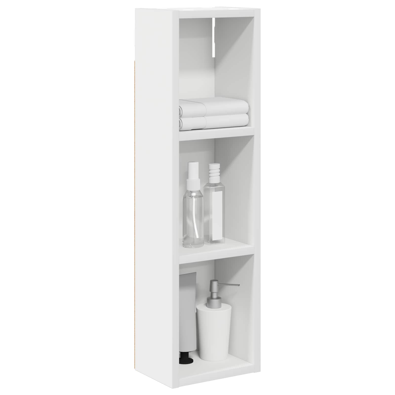 Badkamer wandkast Wit 20 x 14 x 70 cm Geconstrueerd hout