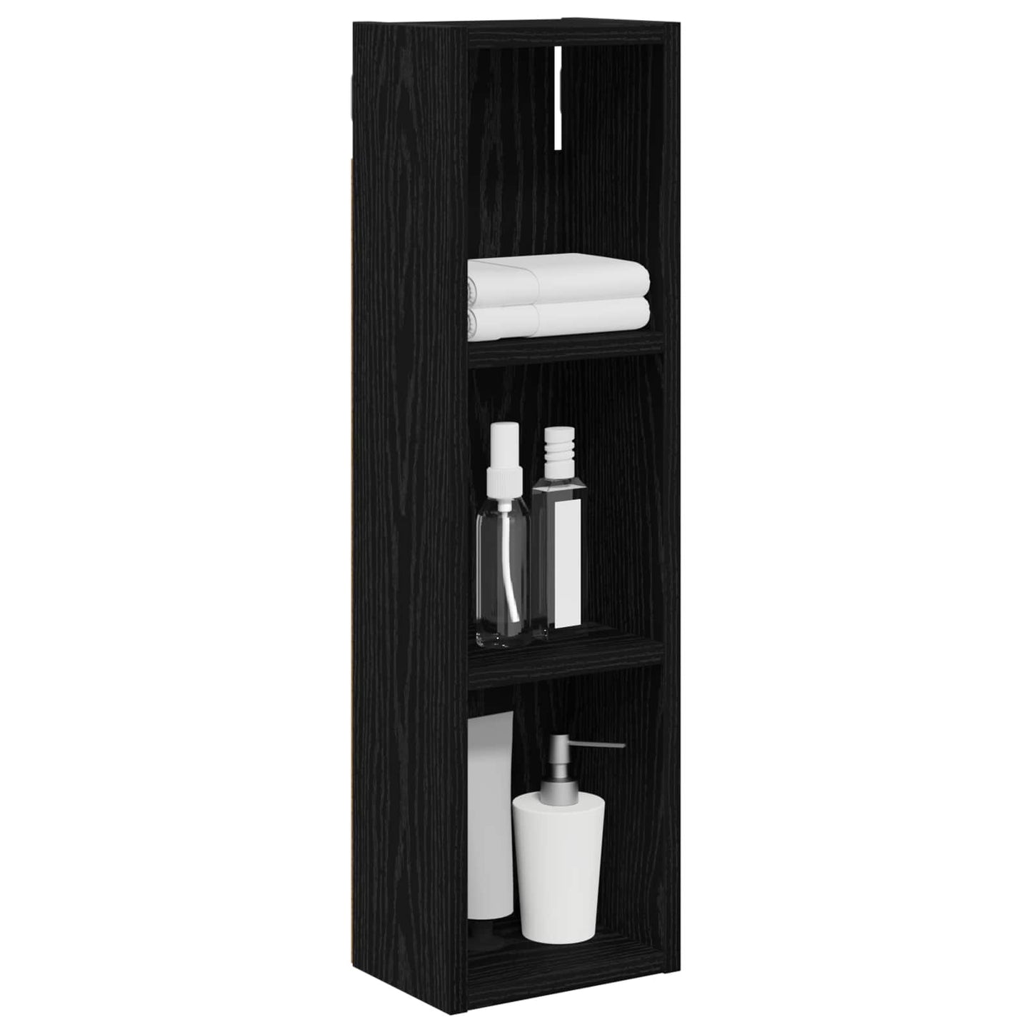 Badkamer wandkast Zwarte Eik 20 x 14 x 70 cm Geconstrueerd hout
