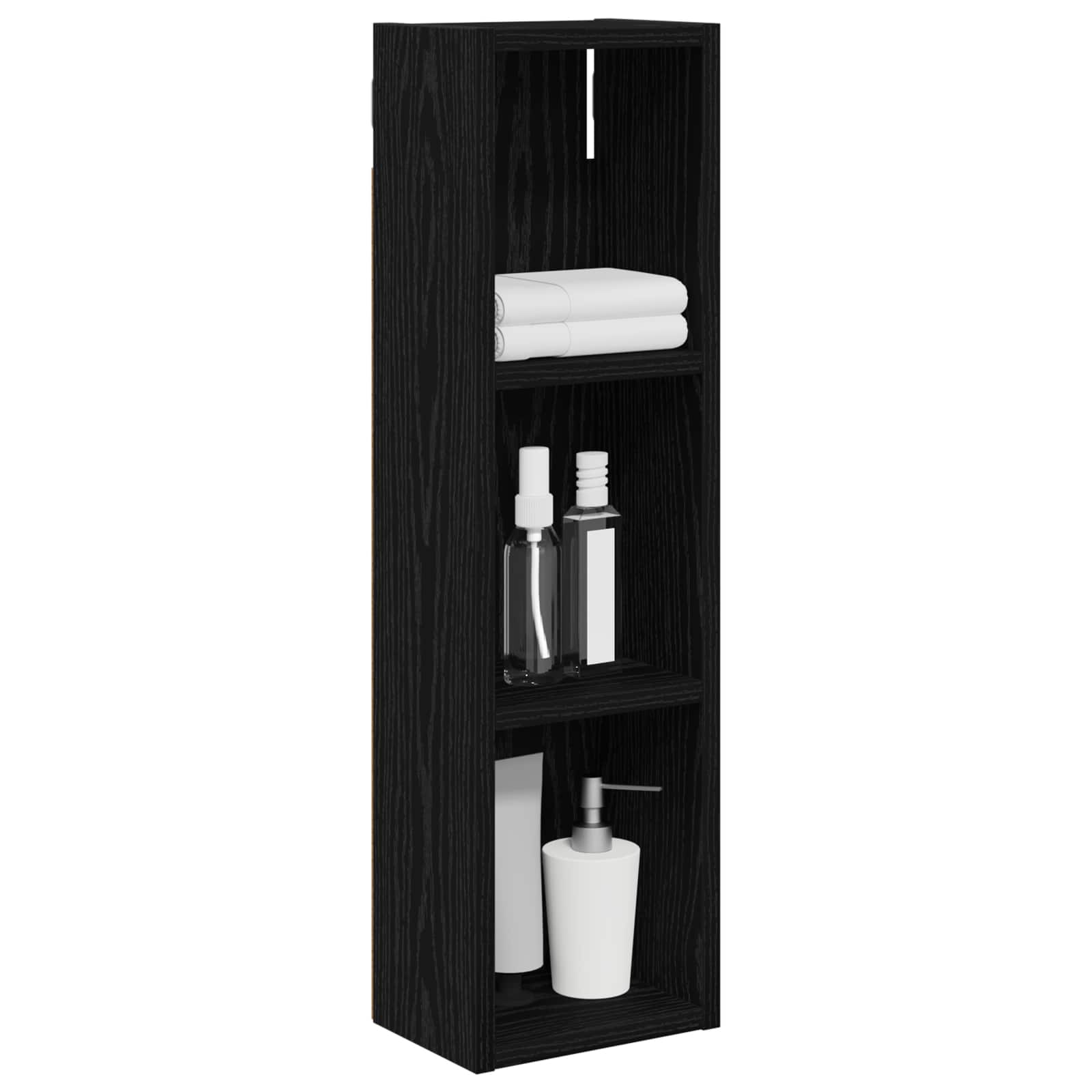 Badkamer wandkast Zwarte Eik 20 x 14 x 70 cm Geconstrueerd hout