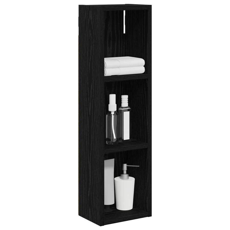 Badkamer wandkast Zwarte Eik 20 x 14 x 70 cm Geconstrueerd hout