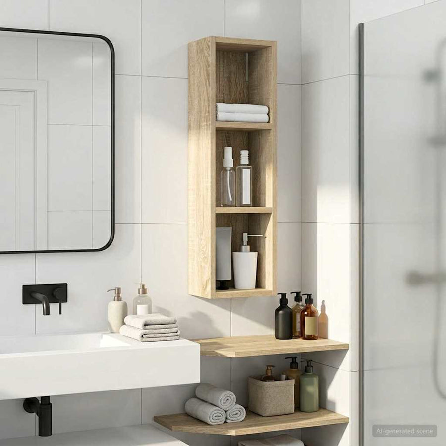 Badkamer wandkast met plank Sonoma Eiken 20 x 14 x 70 cm