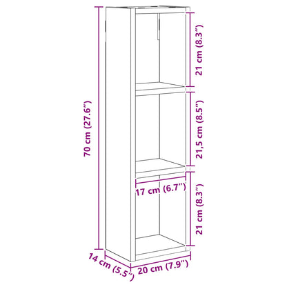 Badkamer wandkast met plank Beton Grijs 20 x 14 x 70 cm