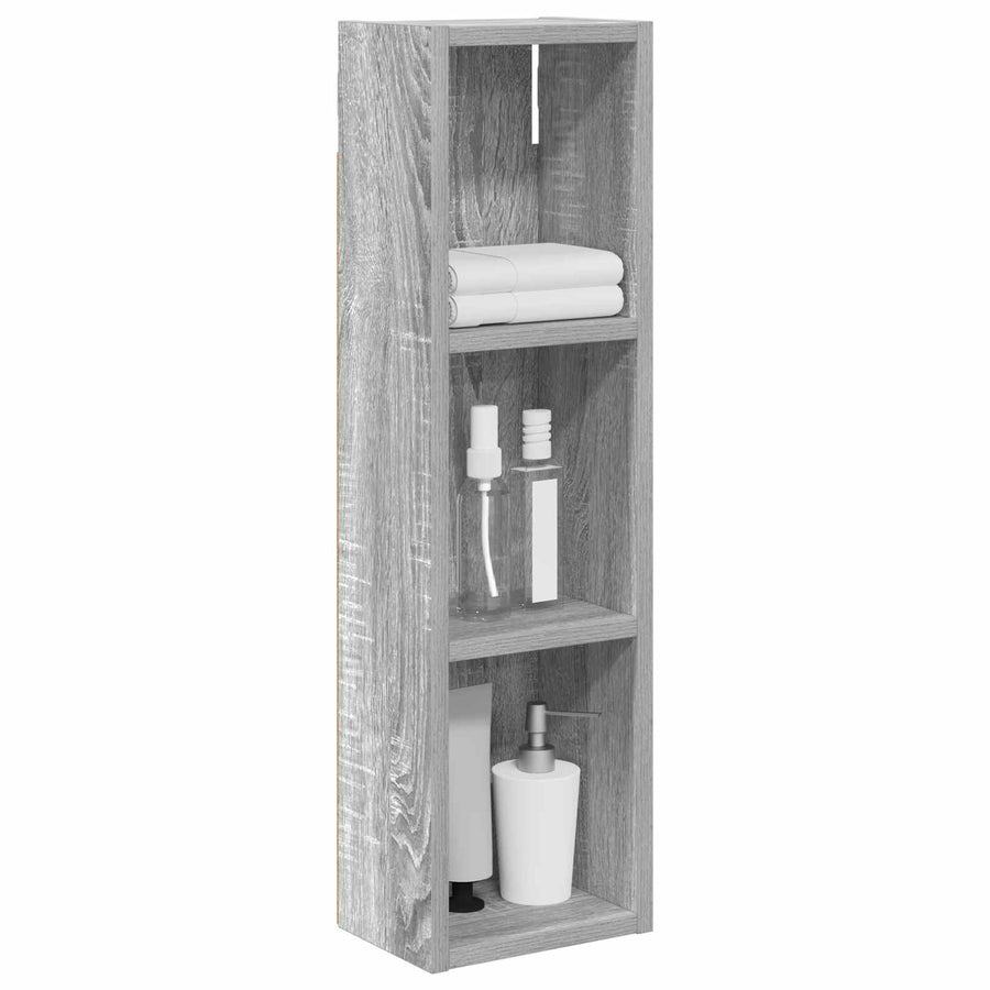 Badkamer wandkast met plank Grijze Sonoma 20 x 14 x 70 cm
