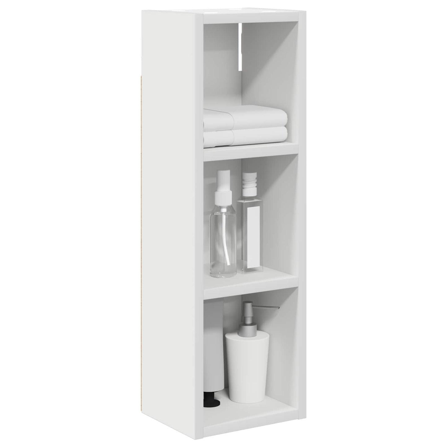 Badkamer wandkast Wit 20 x 16 x 62,5 cm Geconstrueerd hout