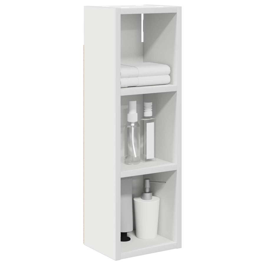 Badkamer wandkast Wit 20 x 16 x 62,5 cm Geconstrueerd hout