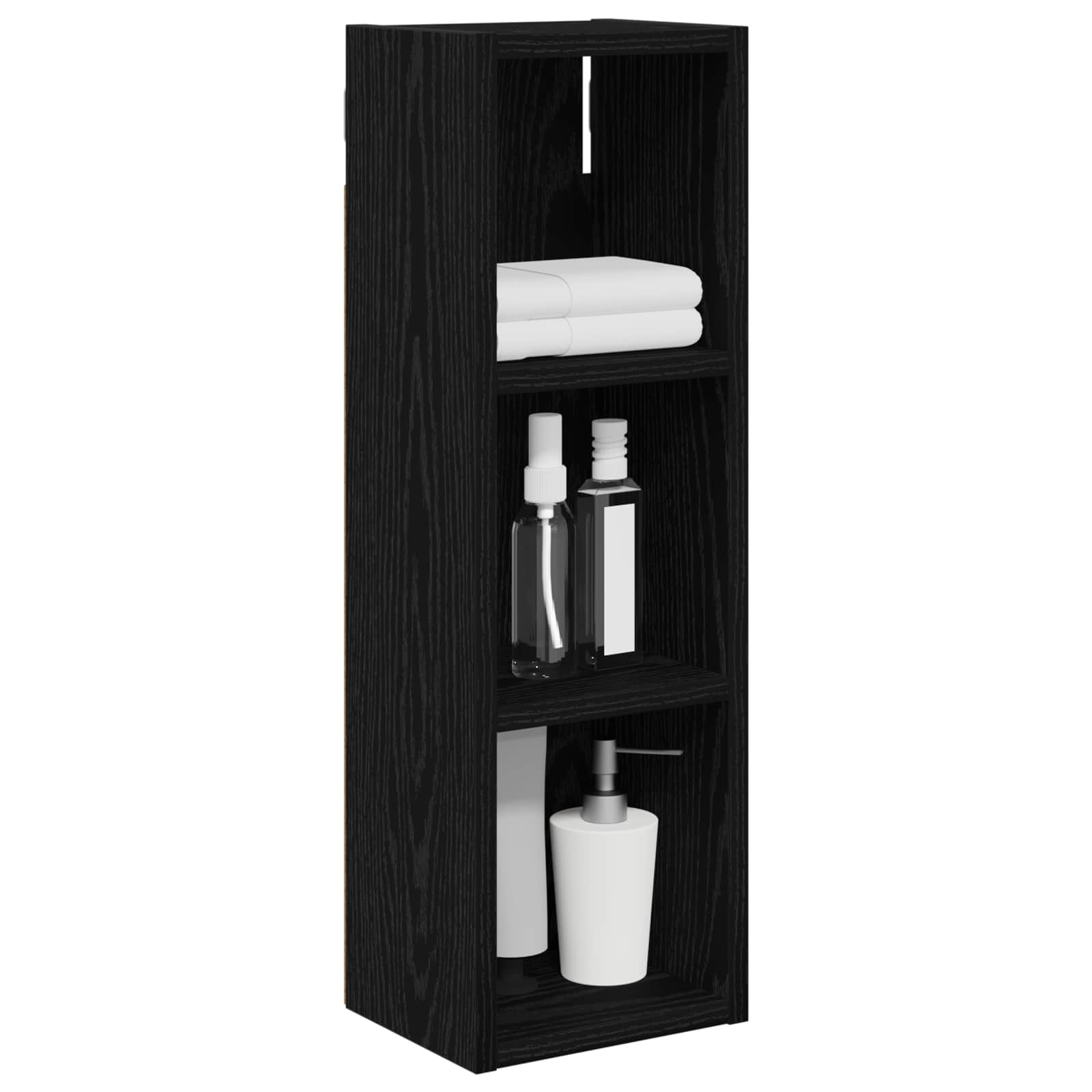 Badkamer wandkast met plank Zwarte Eik 20 x 16 x 62,5 cm