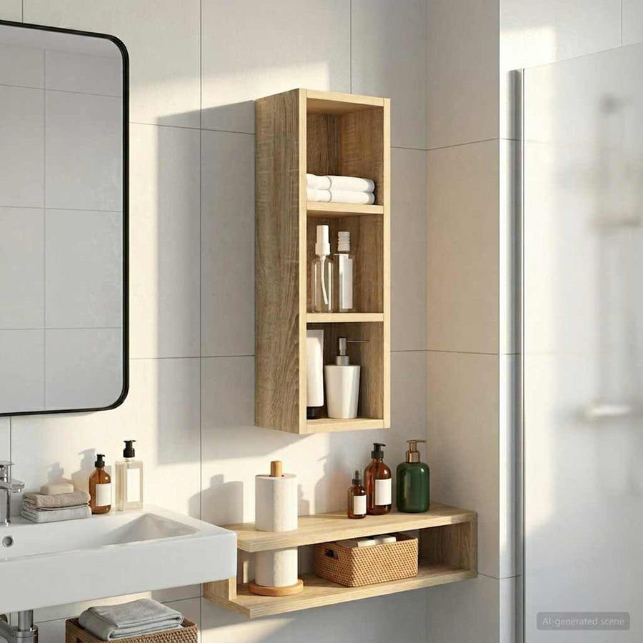 Badkamer wandkast met plank Sonoma Eiken 20 x 16 x 62,5 cm